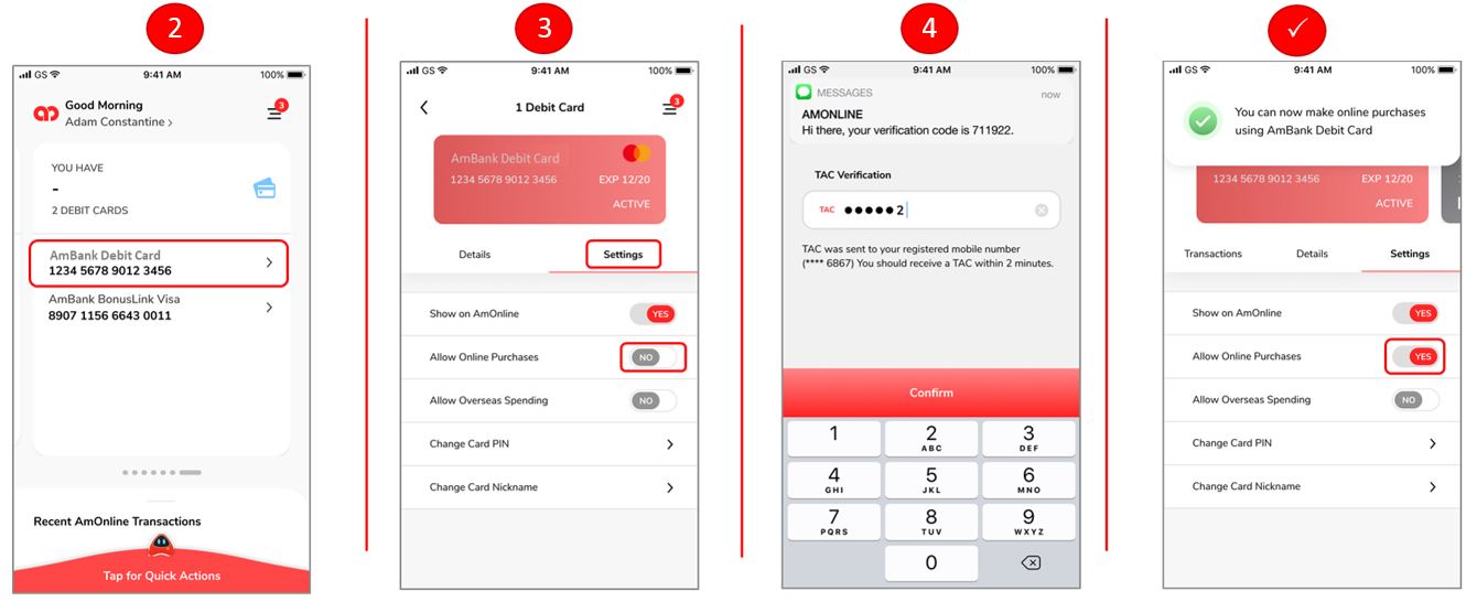 How to Activate AmBank Debit Card via Mobile Banking