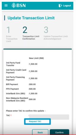 How to Change Withdrawal Limit BSN Online using Internet Banking Portal
