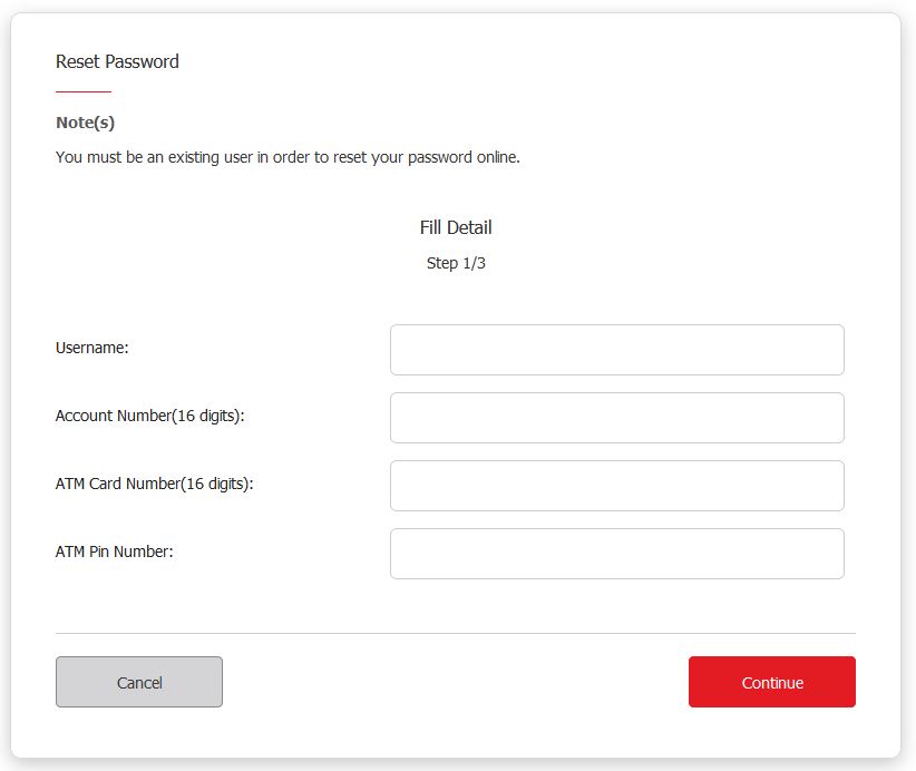 How to Reset Password AgroBank Online via Internet Banking