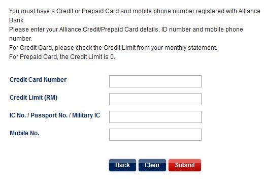Register Alliance Credit Card Bill via Online Banking